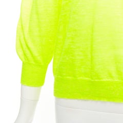 J.CREW neon yellow V neck 3/4 sleeves sweater pullover S