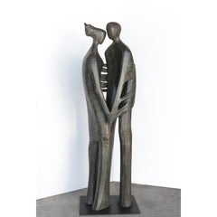 Lovers Bronze Sculpture, Contemporary, 55 Inches, Signed Edition 1/9