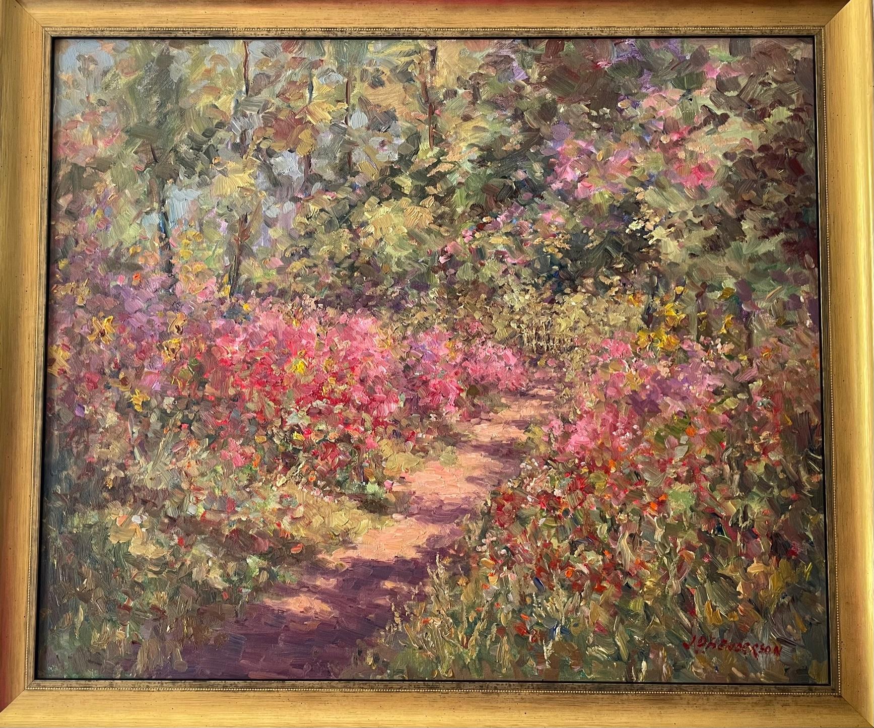 Sunlit Path - Post-Impressionist Painting by JD Henderson