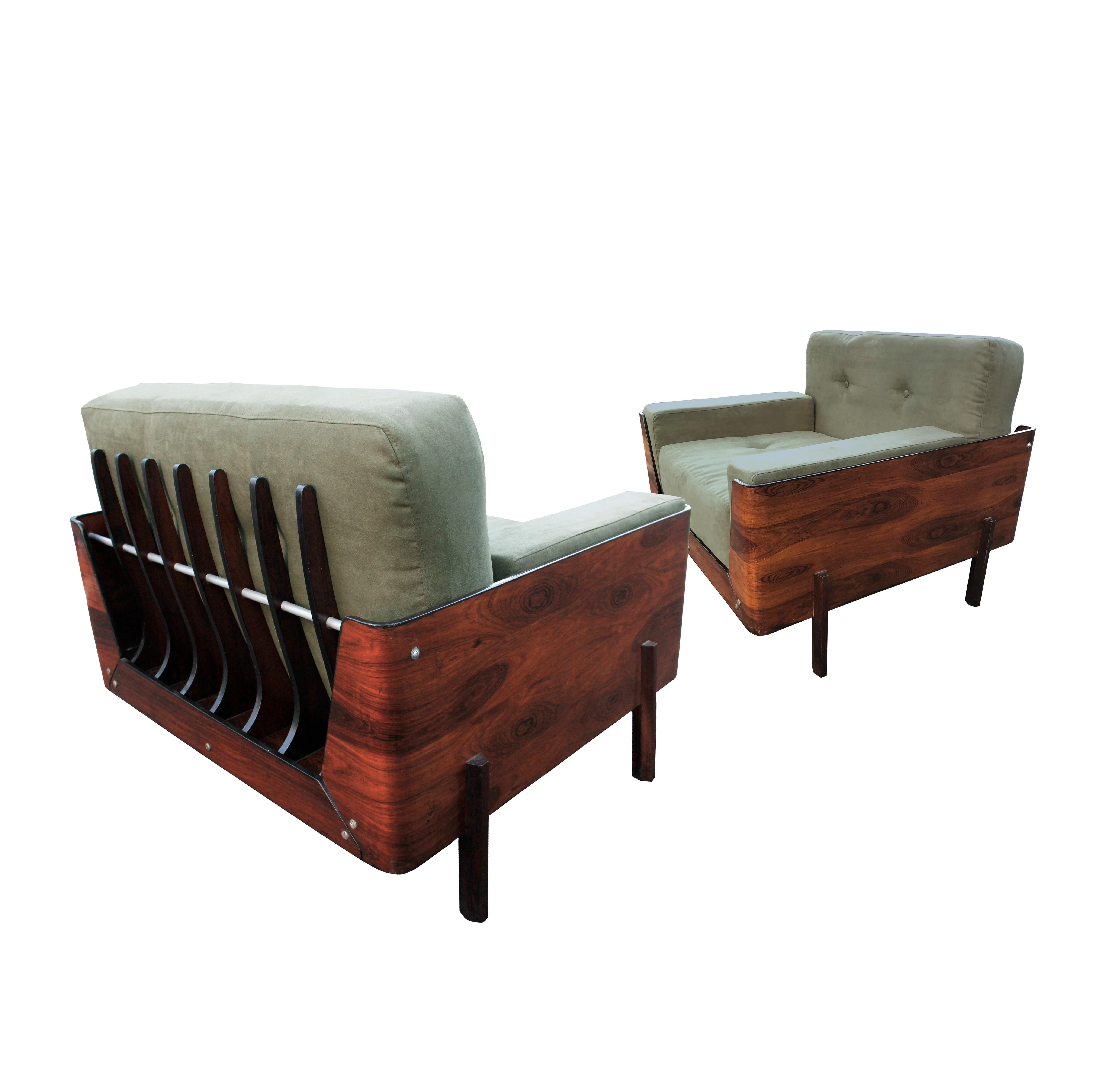 J.D. Moveis E Decoraçoes Sofa Set: Sofa and Armchairs, Brazil, 1960s For Sale 1