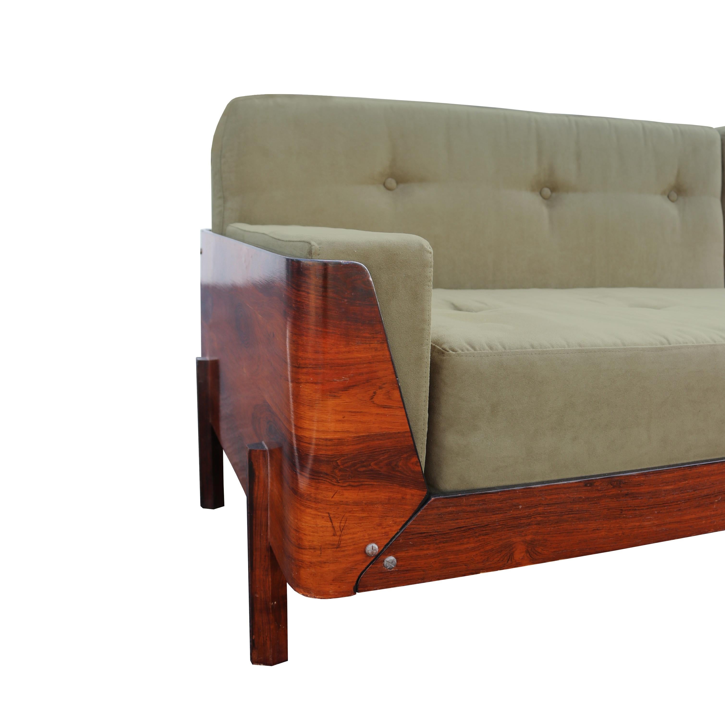 Brazilian J.D. Moveis E Decoraçoes Sofa Set: Sofa and Armchairs, Brazil, 1960s For Sale
