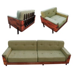 Vintage J.D. Moveis E Decoraçoes Sofa Set: Sofa and Armchairs, Brazil, 1960s