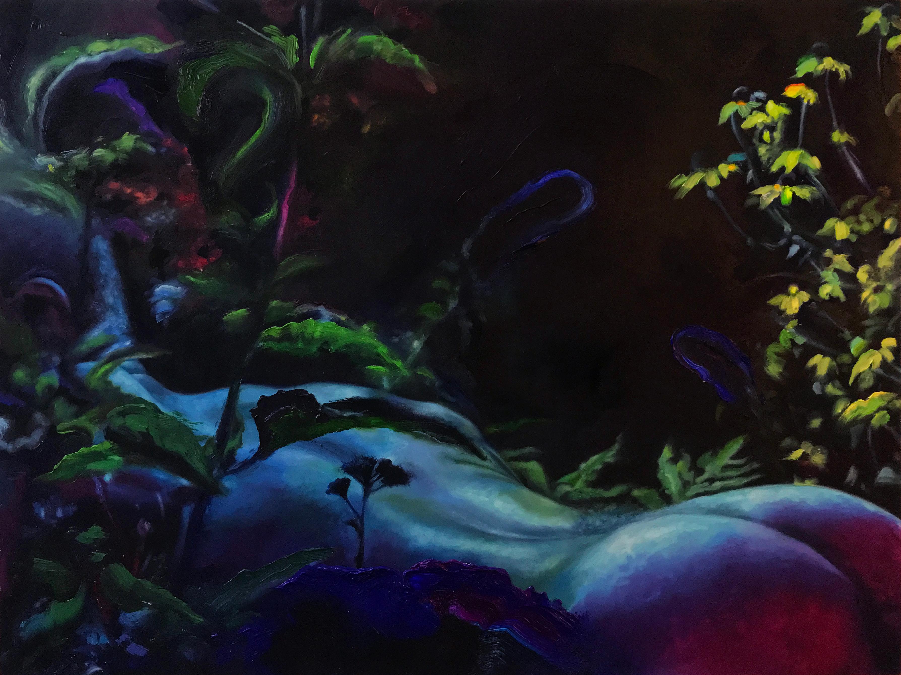 Full Moon - Contemporary Painting by JD Raenbeau
