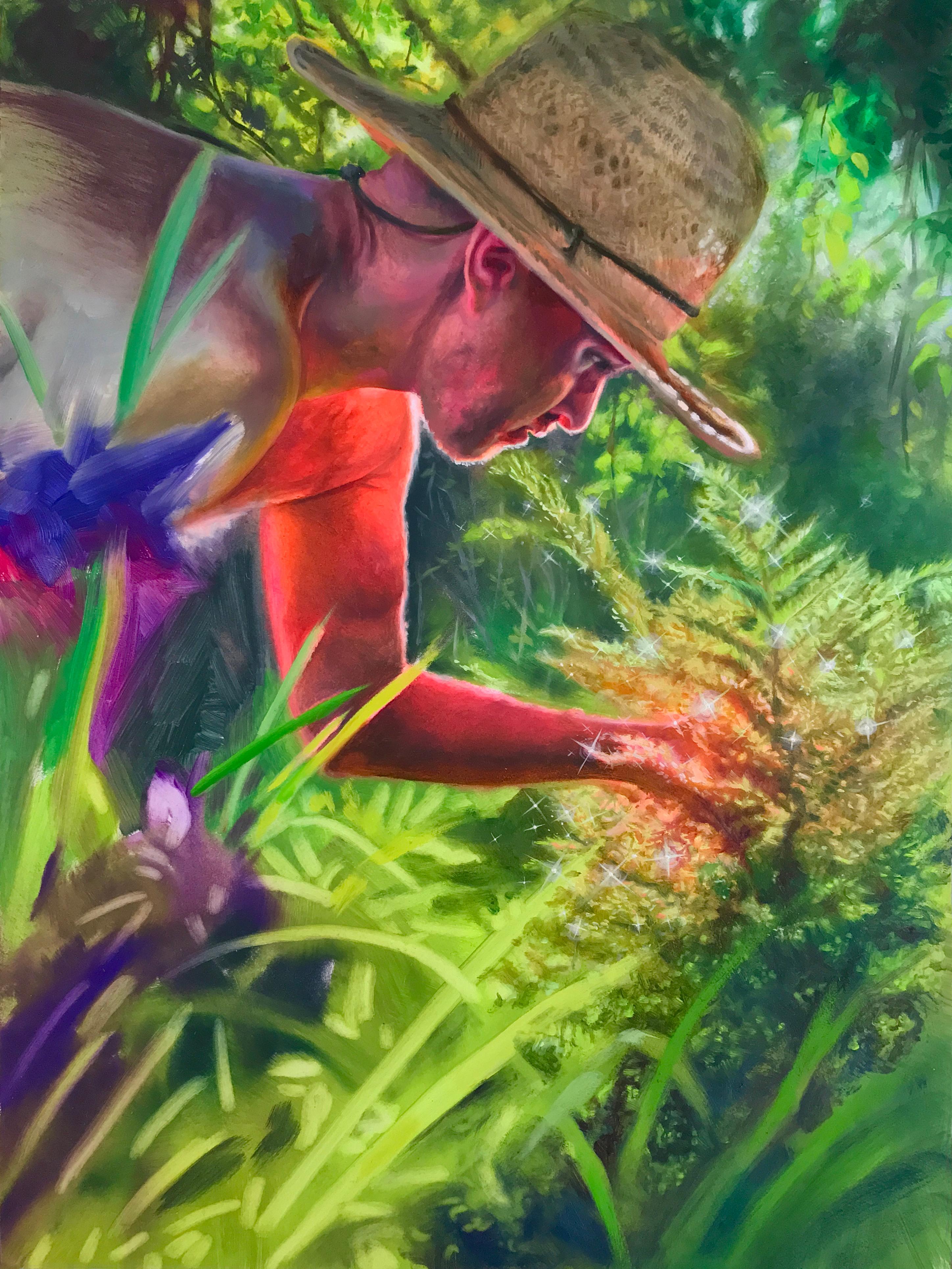 Logan et The Fern - Contemporain Painting par JD Raenbeau