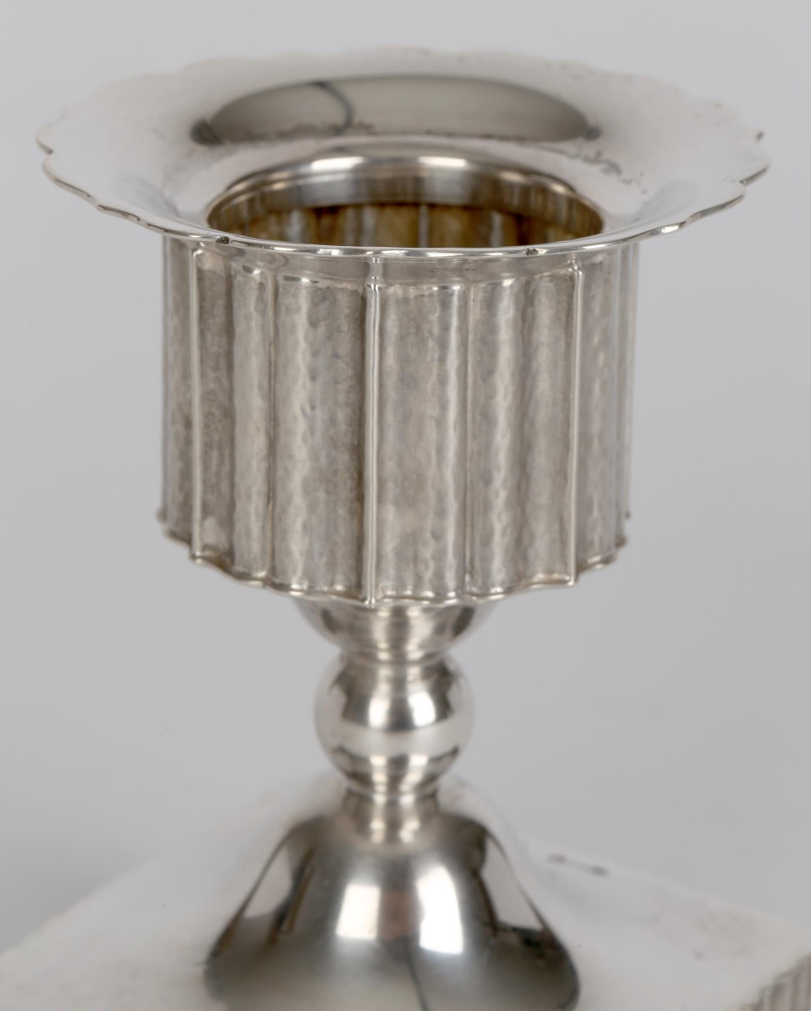 JD Schleissner Sohne German Silver Dwarf Candlestick For Sale 3