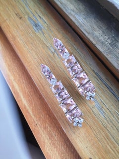 JdJ Jewels "Arabella" Morganite and Diamond Earrings in White Gold