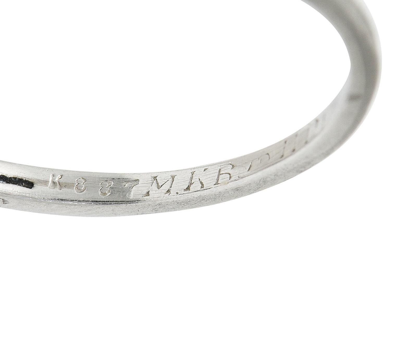 J.E. Caldwell 0.55 Carat Diamond Platinum Engagement Ring, Circa 1920 2