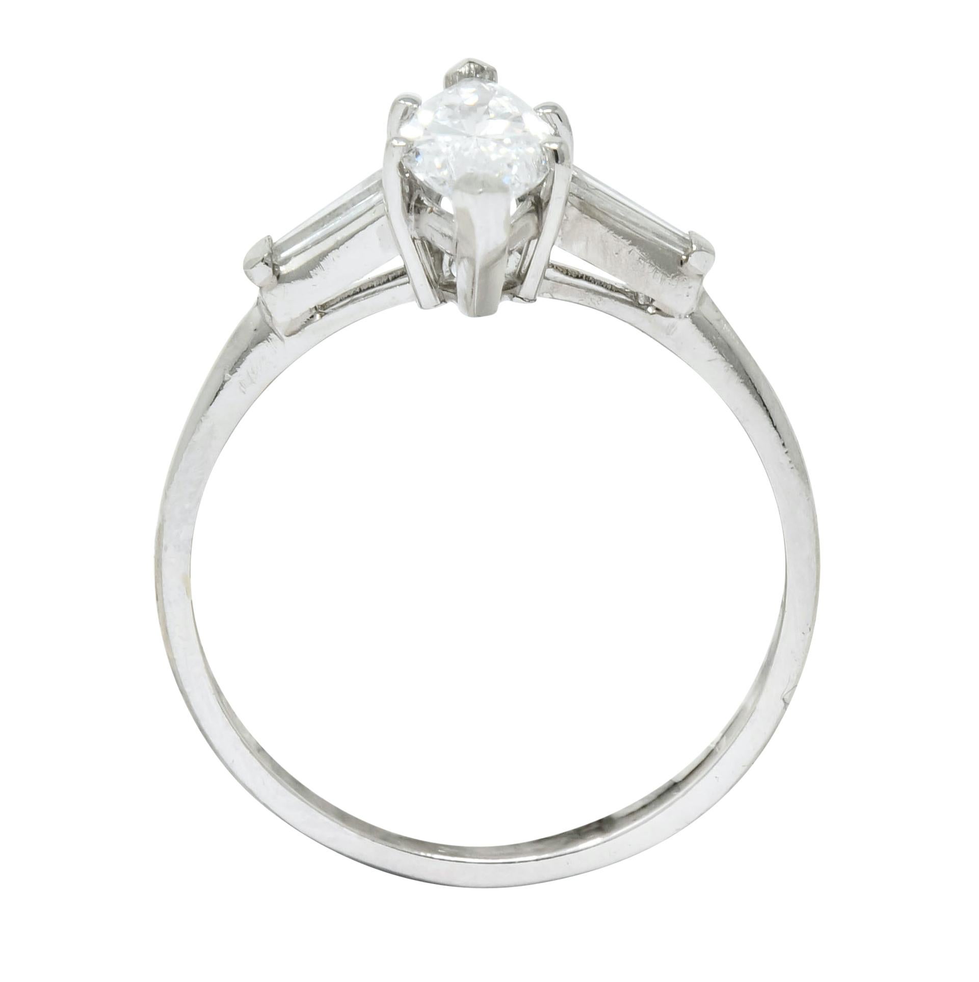 Marquise Cut J.E. Caldwell 1.03 Carat Marquise Diamond Platinum Engagement Ring GIA