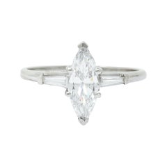 J.E. Caldwell 1.03 Carat Marquise Diamond Platinum Engagement Ring GIA