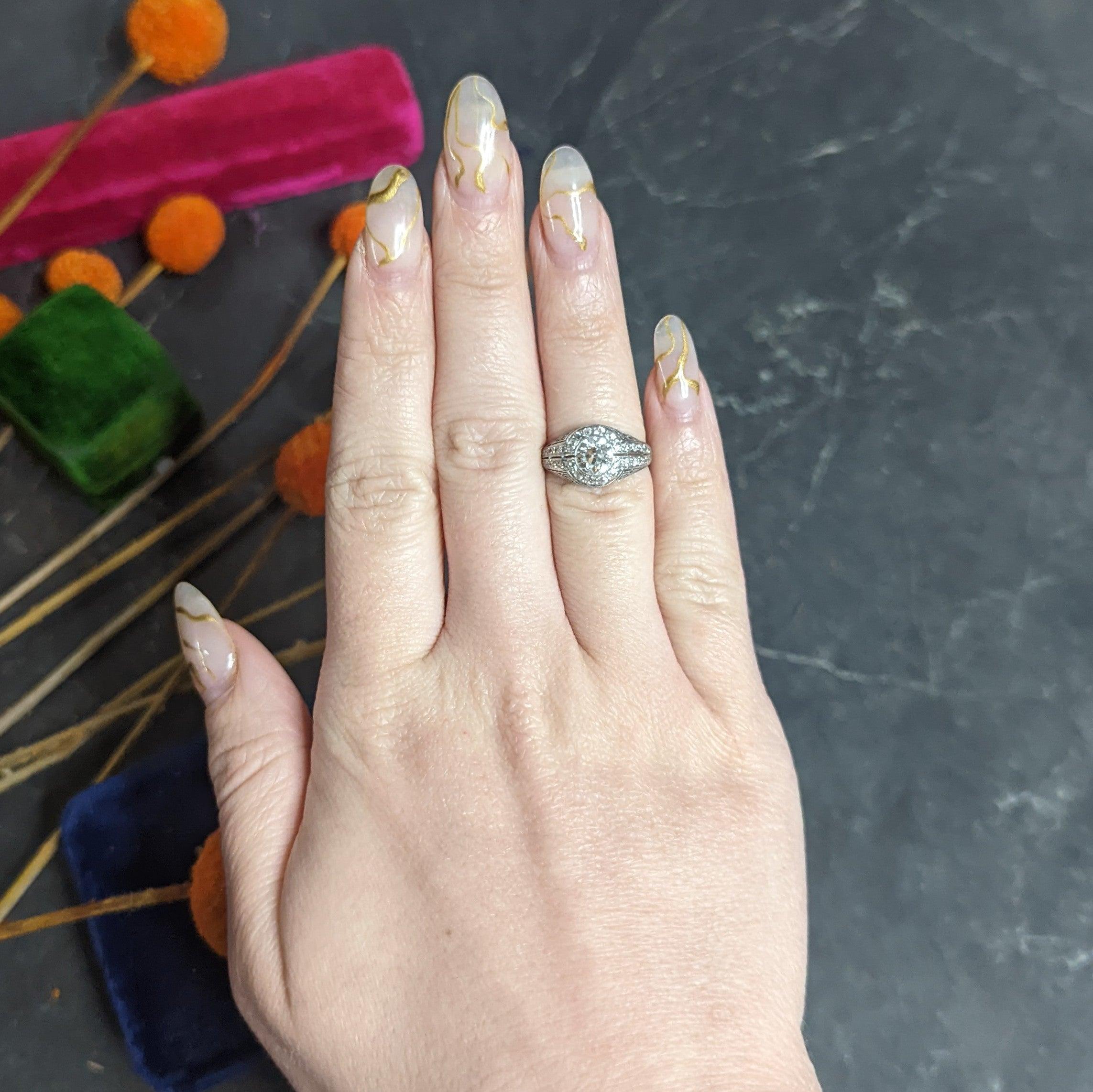 J.E. Caldwell 1.35 Carats Diamond Platinum Bombe Engagement Ring For