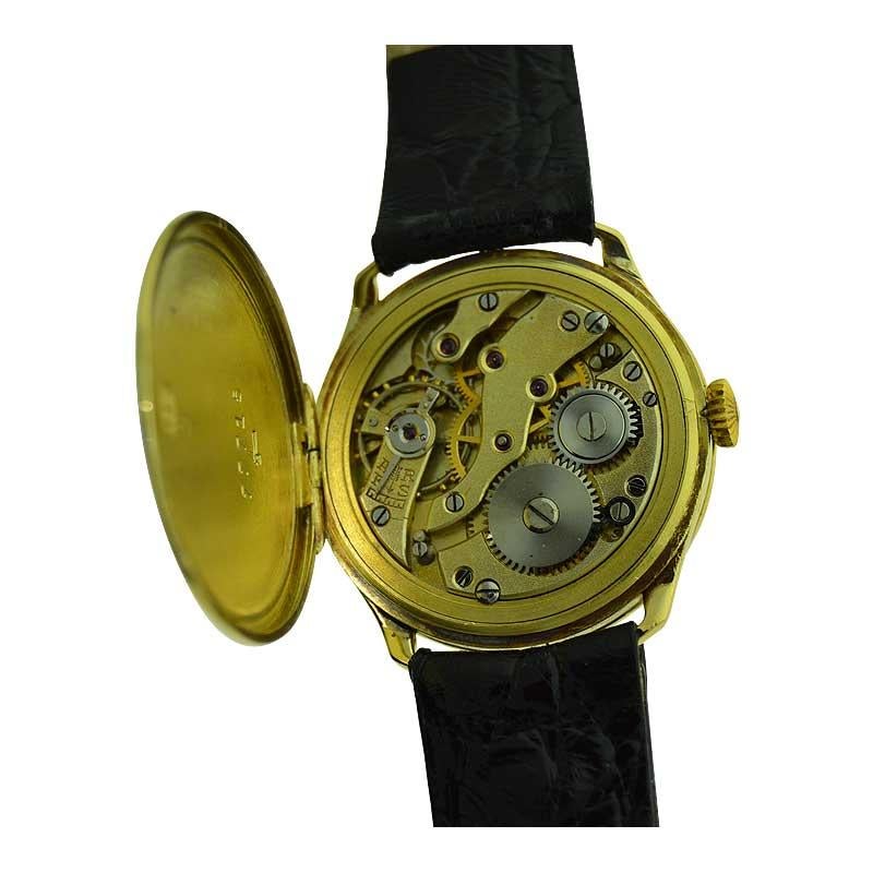 Women's or Men's J.E. Caldwell 18 Karat Yellow Gold Art Deco Watch with Breguet Numerals