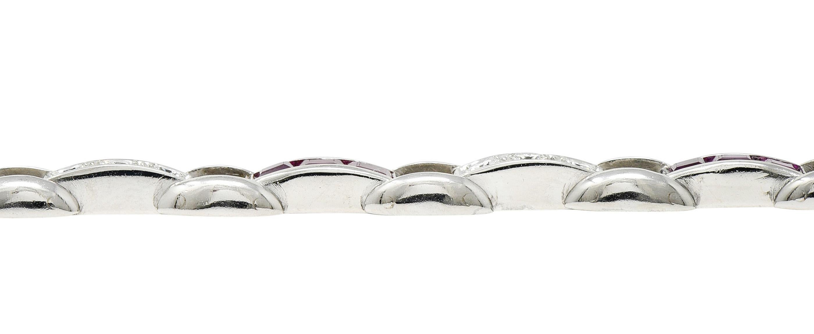 J.E. Caldwell 4.50 Carats Diamond Ruby Platinum Buckle Link Bracelet 3