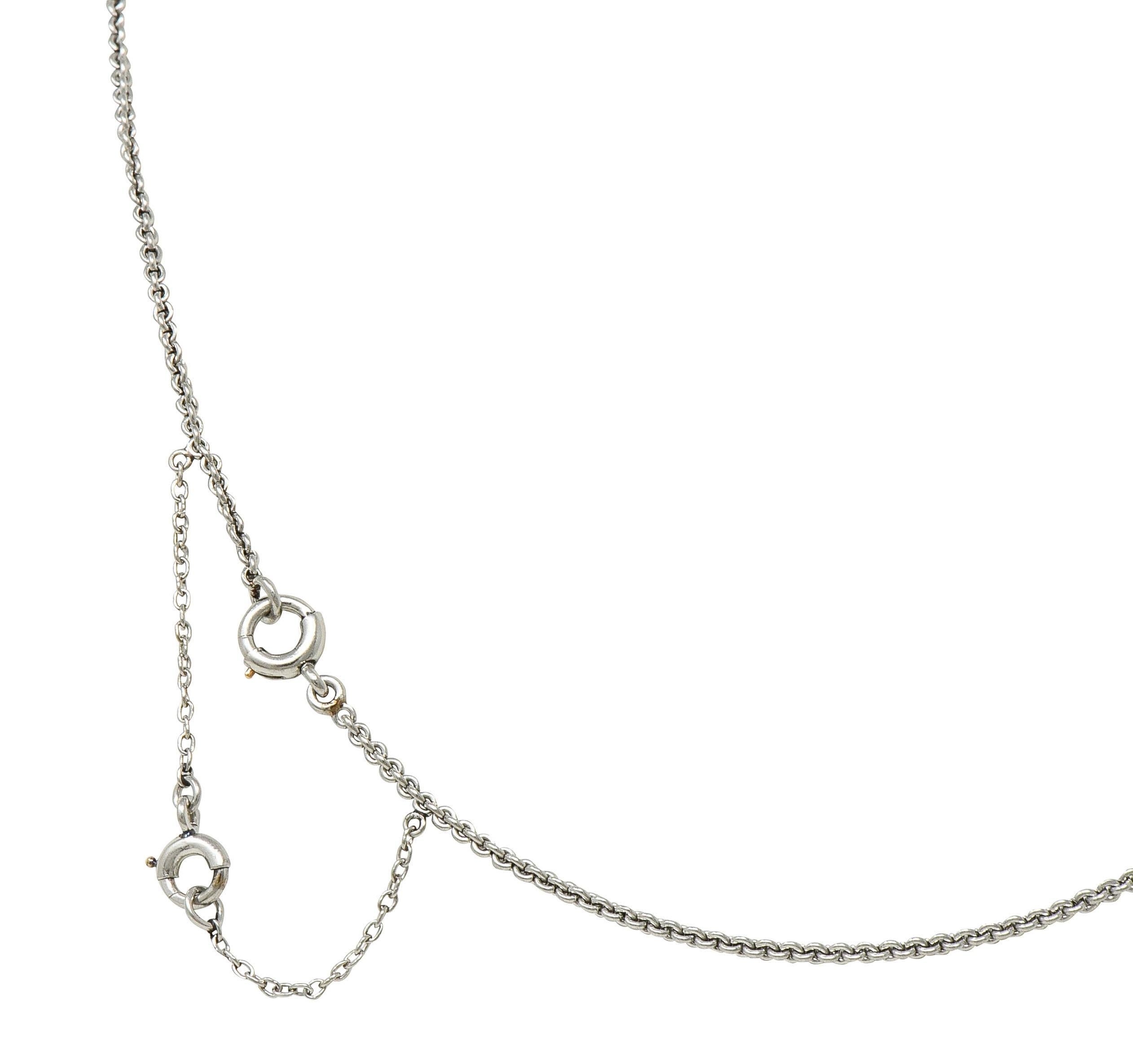 Women's or Men's J.E. Caldwell 52.12 CTW Sapphire Diamond Platinum 18K Gold Antique Necklace For Sale