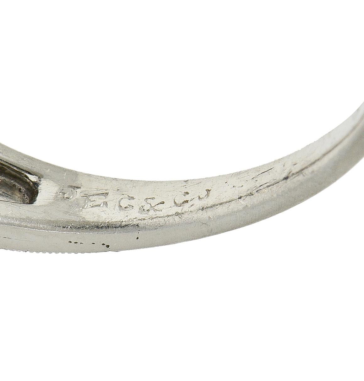 J.E. Caldwell Art Deco Platinring mit 3,90 Karat unbehandeltem Saphir und Diamant, GIA 1
