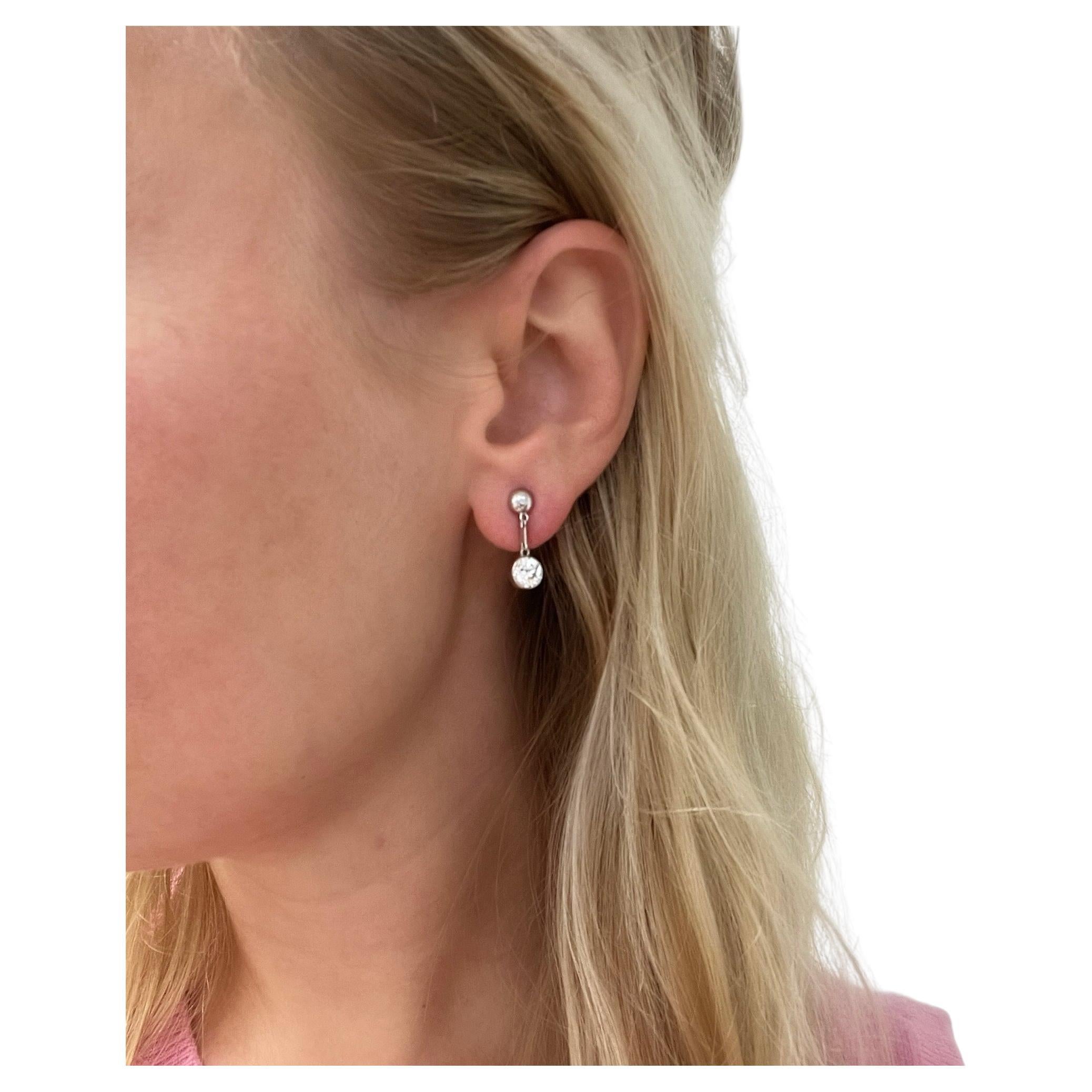 J.E. Caldwell, Art Deco, Diamond Drop Earrings For Sale