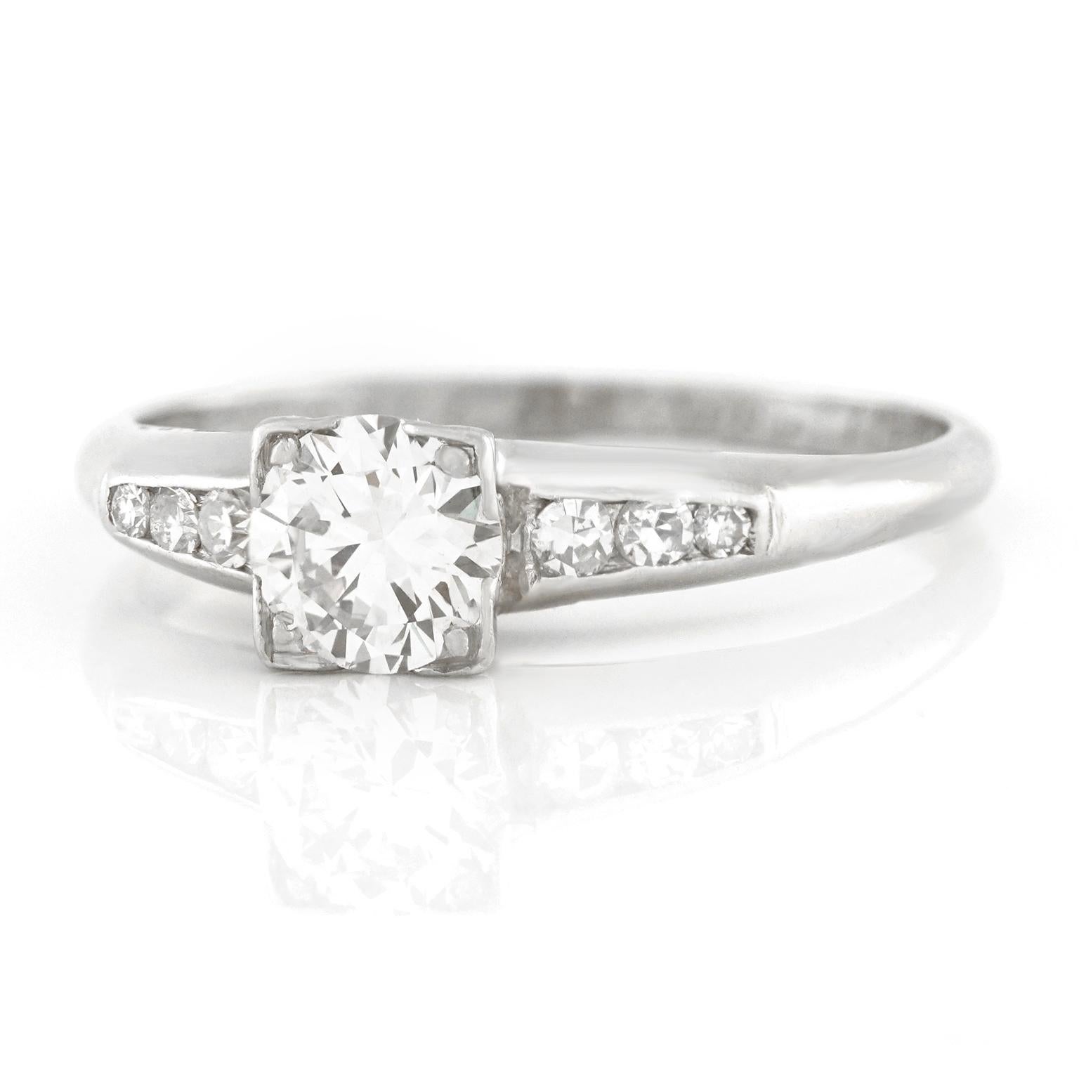 J.E. Caldwell Art Deco Diamond Engagement Ring (Art déco)