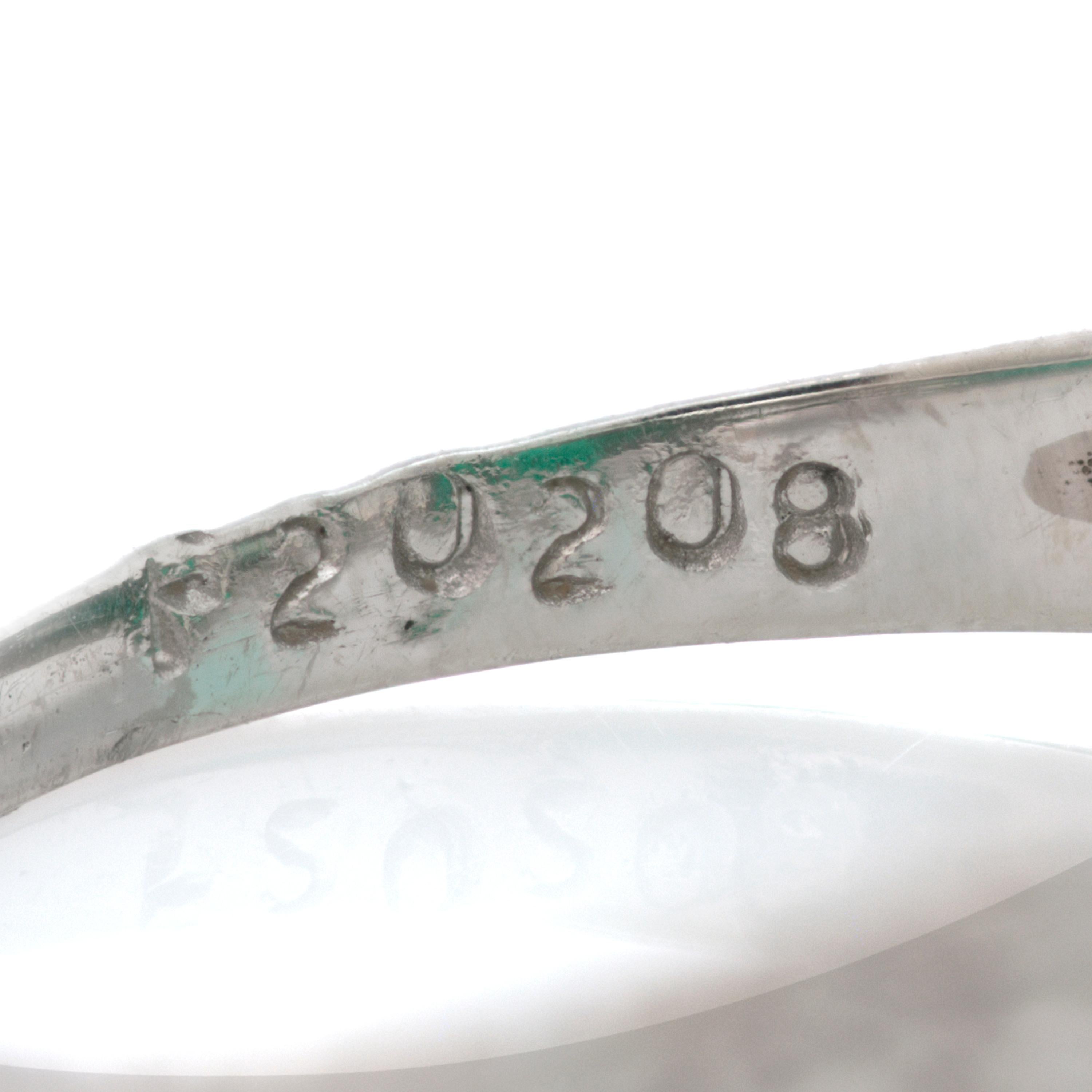 Women's J.E. Caldwell Art Deco Platinum 1.37 Carat Emerald + 0.84 Carat OEC Diamond Ring For Sale