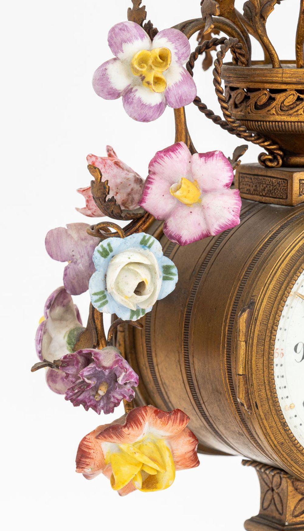 Gilt J.E. Caldwell Bronze & Porcelain Clock Set, 3 For Sale