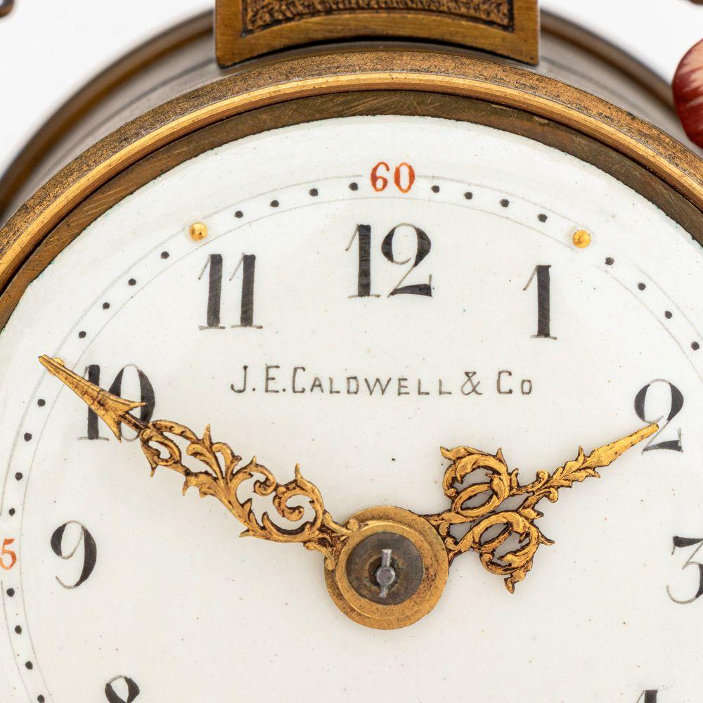 J.E. Caldwell Bronze & Porcelain Clock Set, 3 In Good Condition For Sale In Astoria, NY
