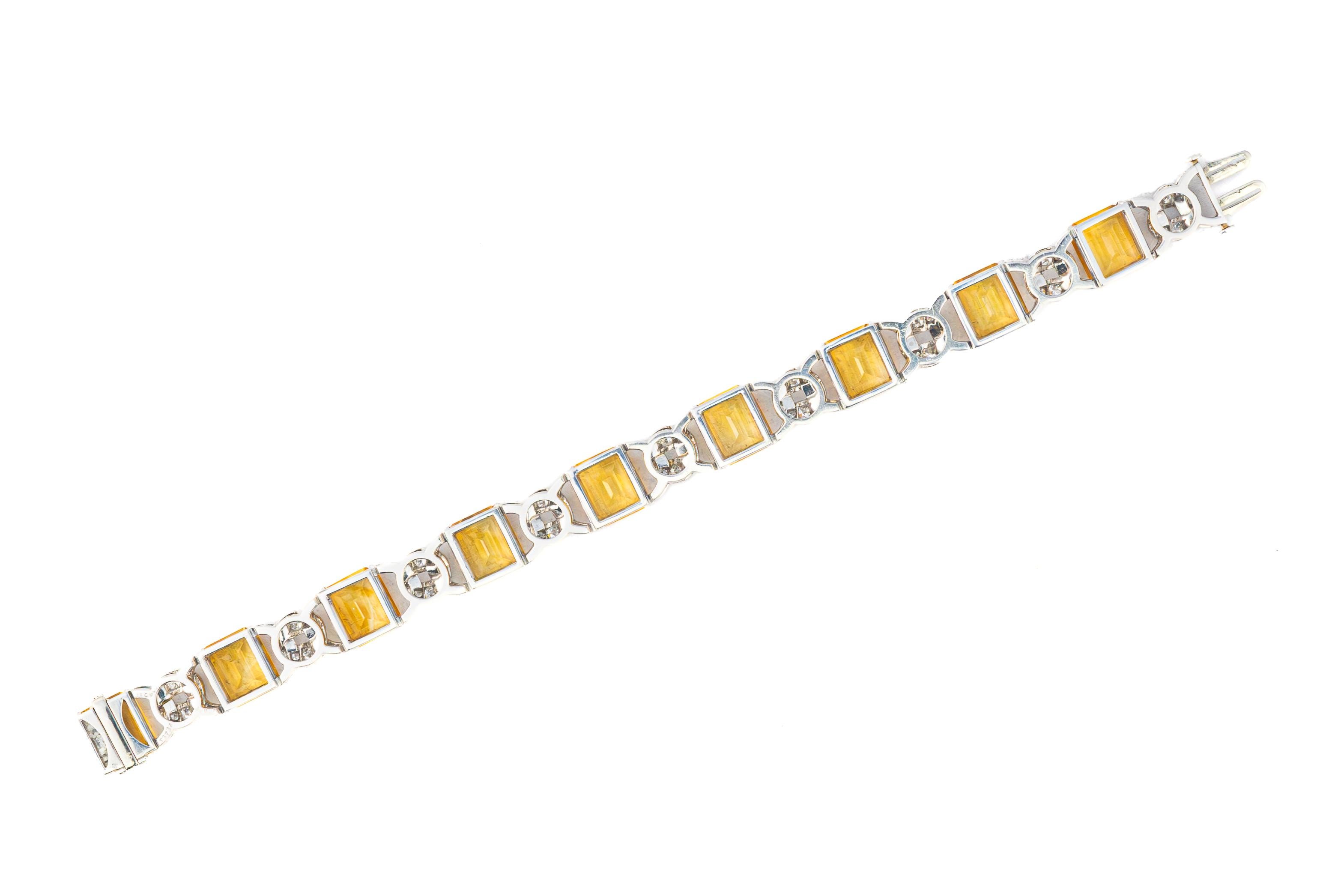 Retro J.E. Caldwell Citrine and Diamond Bracelet For Sale