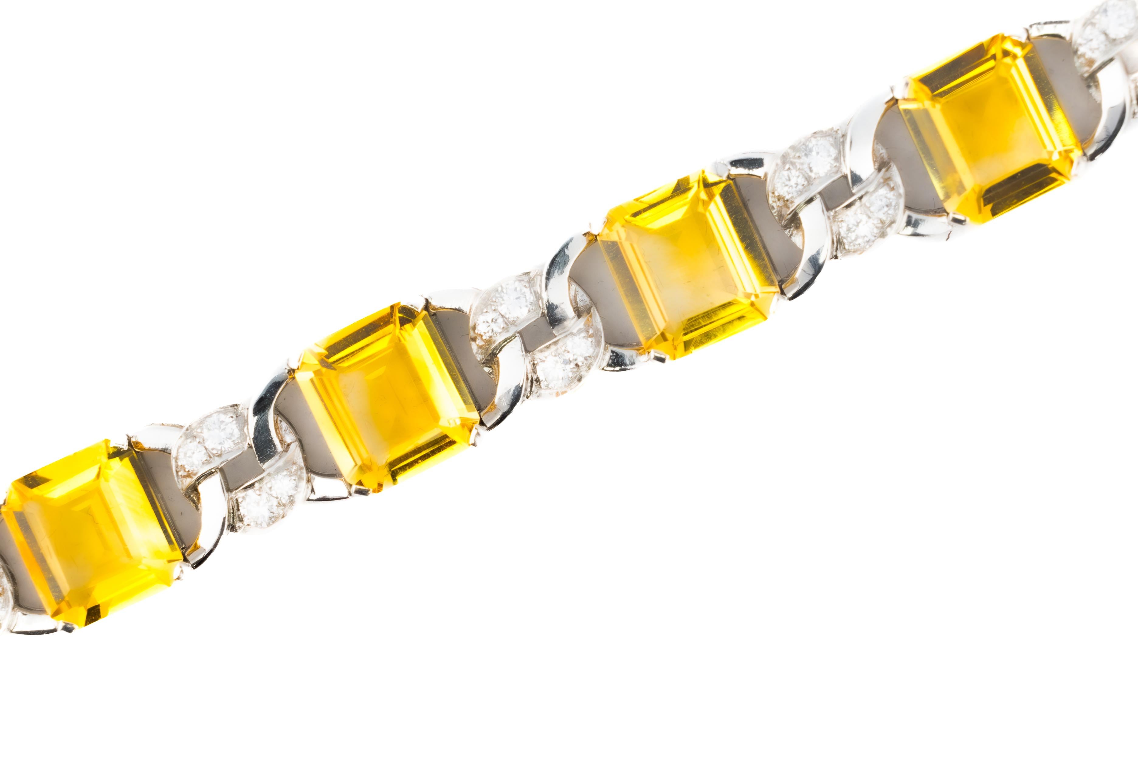 Round Cut J.E. Caldwell Citrine and Diamond Bracelet For Sale