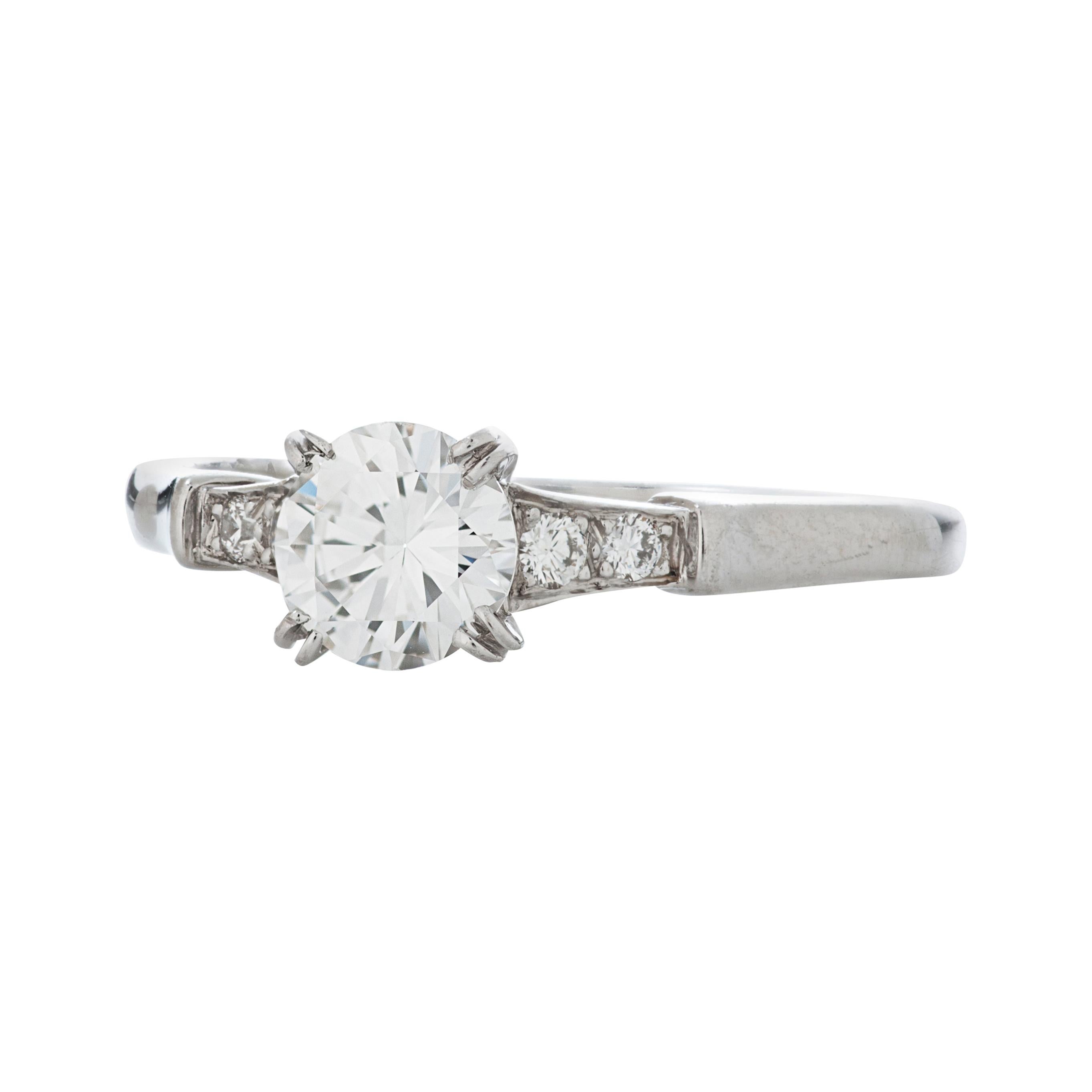 J.E. J. Caldwell & Co.: Verlobungsring aus Platin mit rundem Diamant 0,57 Karat E/VVS2 GIA im Angebot