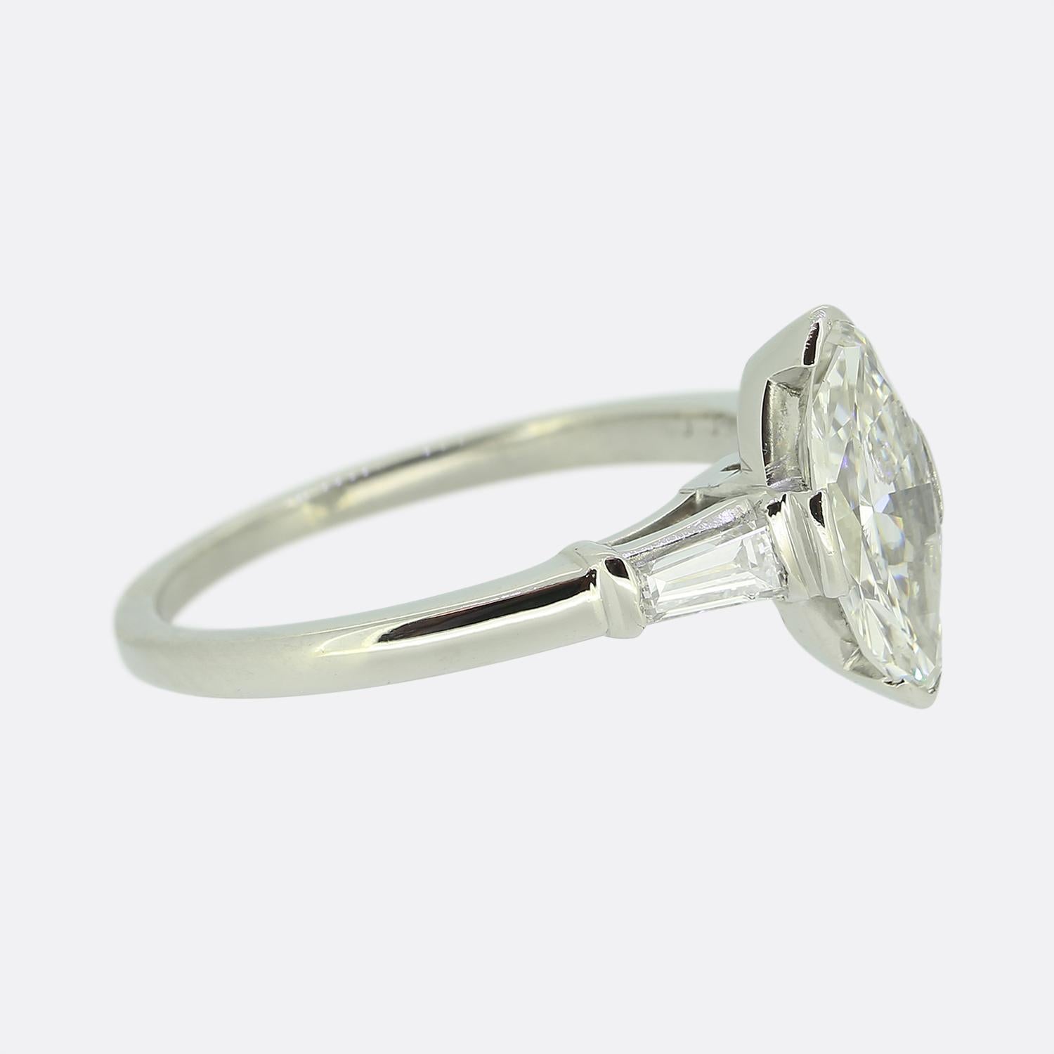 J.E Caldwell & Co. 1.30 Carat Marquise Cut Diamond Engagement Ring In Good Condition In London, GB
