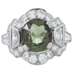 Antique J.E. Caldwell & Co. Art Deco 1.87 Carat Alexandrite and Diamond Platinum Ring