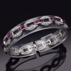 J.E. Caldwell & Co Ruby & 1.92TCW Old Euro Cut Diamond Platinum Tennis Bracelet
