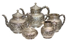 J.E. Caldwell & Co., Silver Five-Piece Tea & Coffee Service, Elkington platter