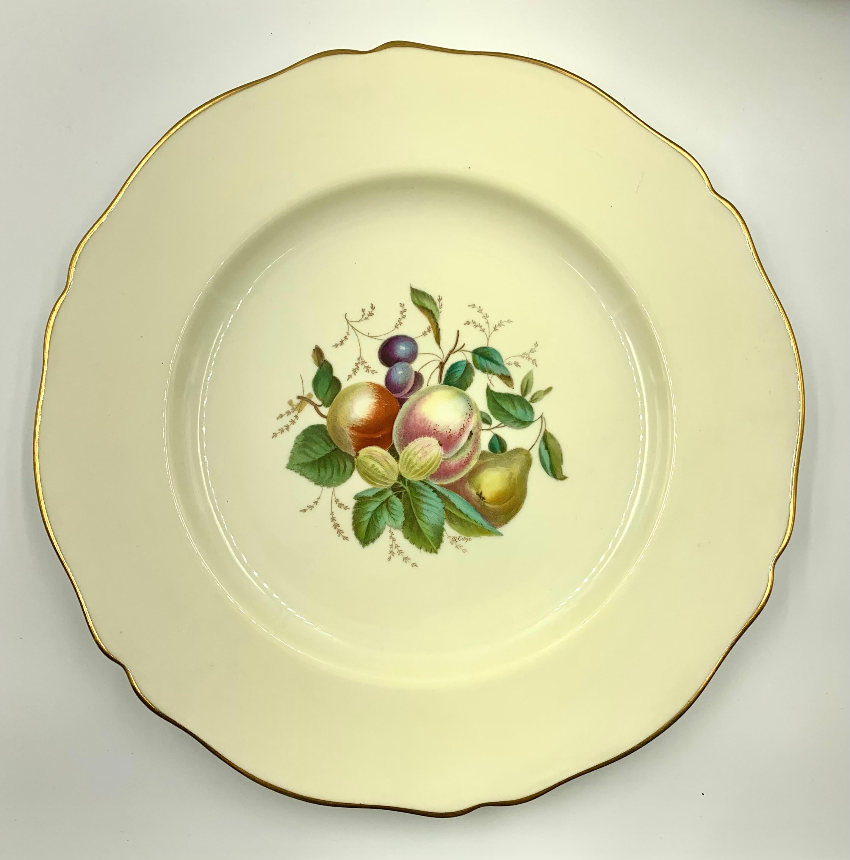 J.E. Caldwell & Co. Copeland Spode Pintado a Mano, Firmado Juego De 10 Platos De Cena Inglés en venta