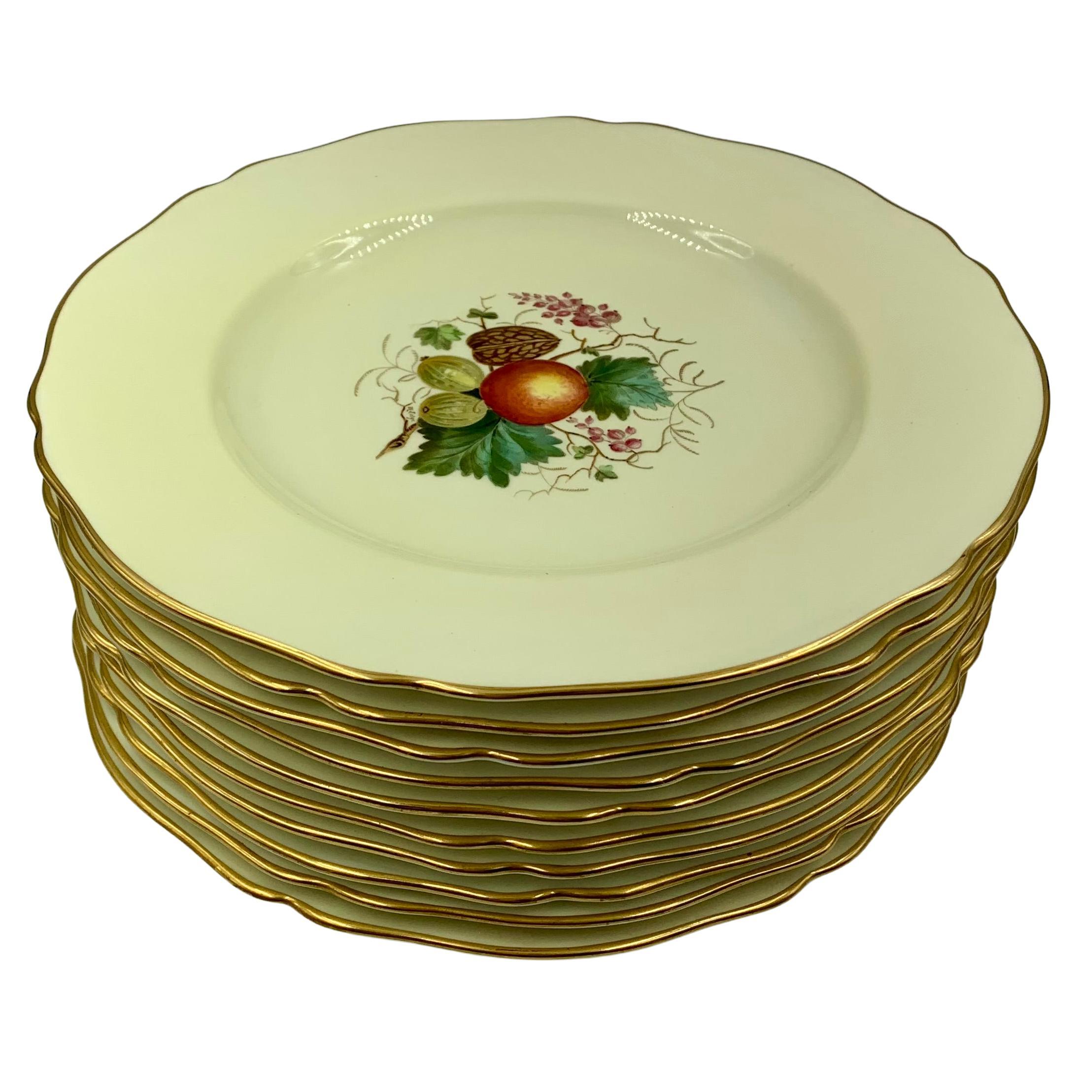 J.E. Caldwell & Co. Copeland Spode dipinto a mano e firmato, set di 10 piatti da cena