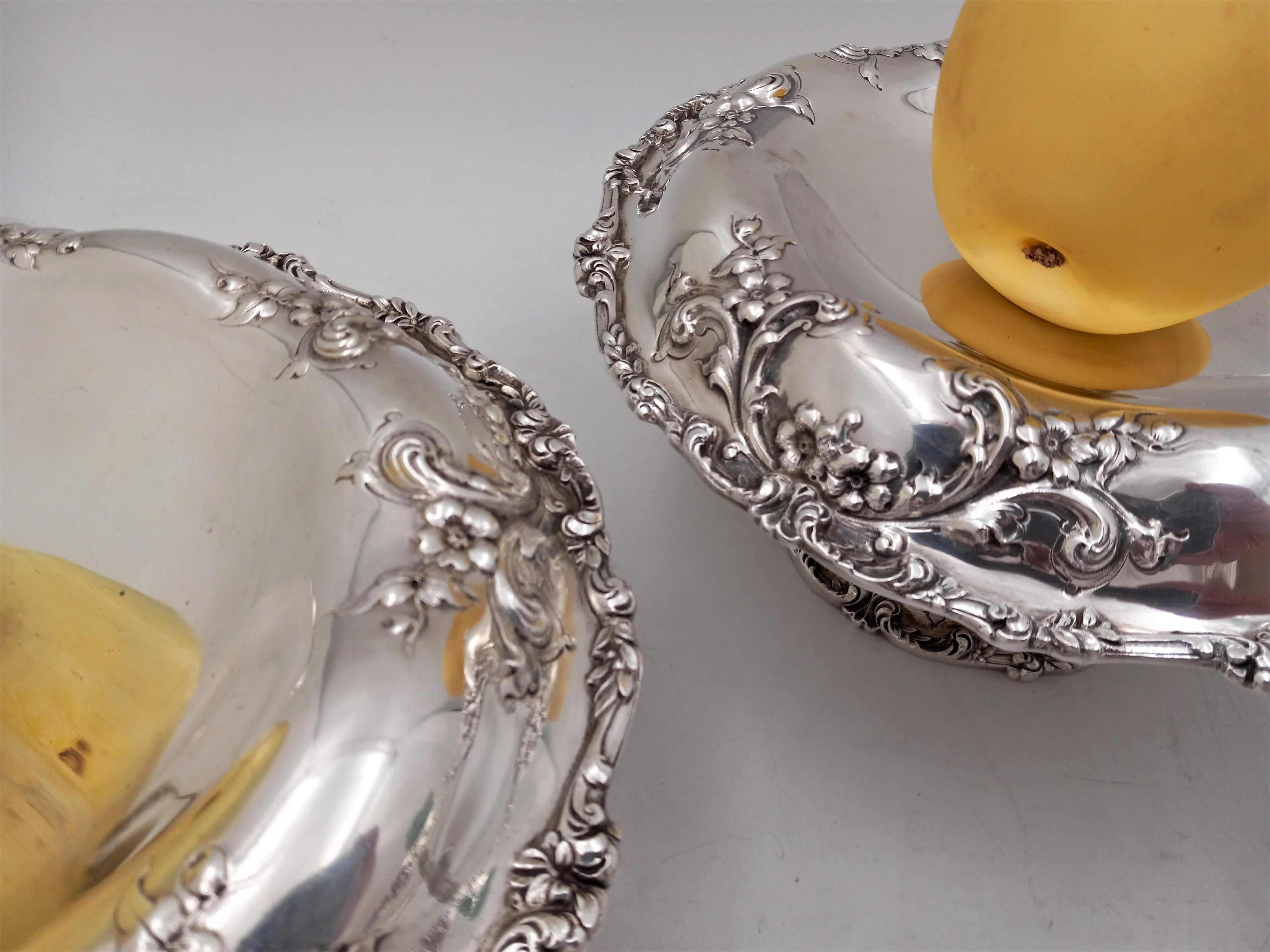 20th Century J.E. Caldwell & Co. Sterling Silver Art Nouveau Set of 4 Compote Dishes For Sale