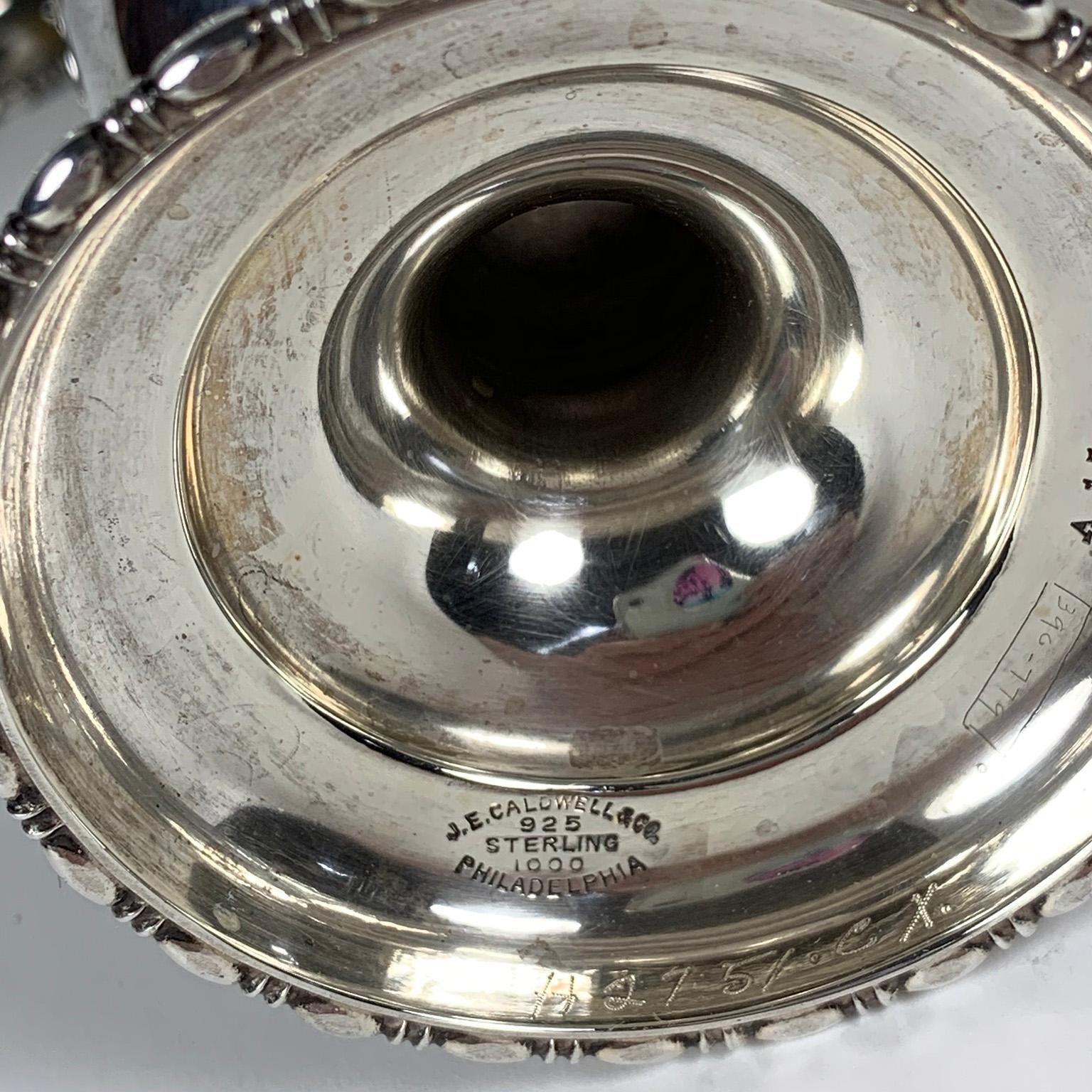 American J.E. Caldwell & Co. Sterling Silver Three-Piece Tea Service