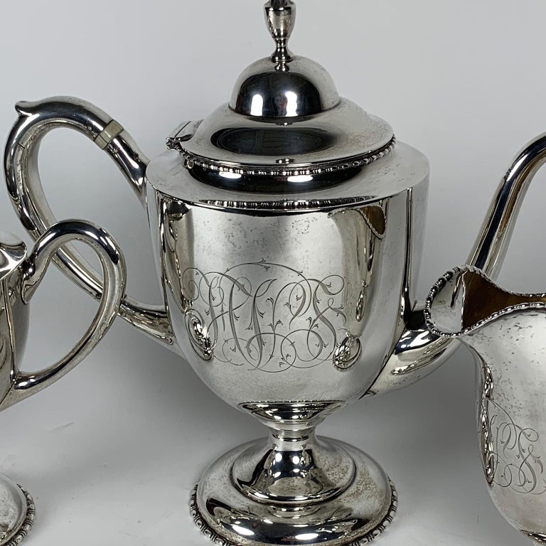 J.E. Caldwell and Co. Sterling Silver ThreePiece Tea Service at 1stdibs