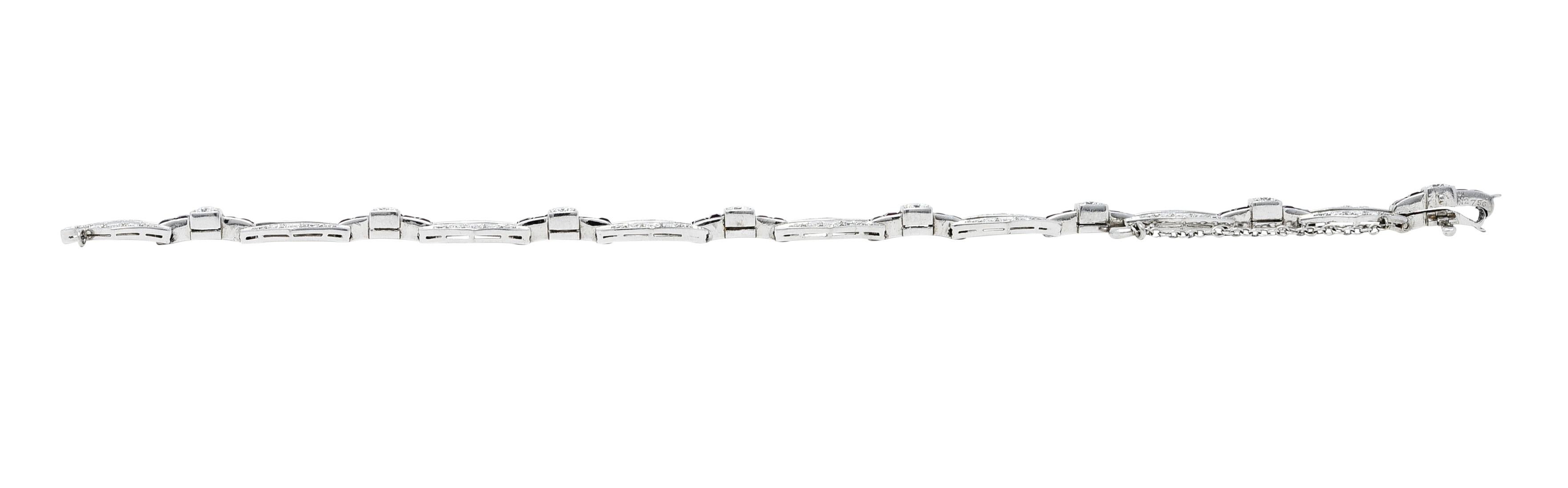 J.E. Caldwell Diamond Ruby Platinum Hexagonal Link Bracelet 8