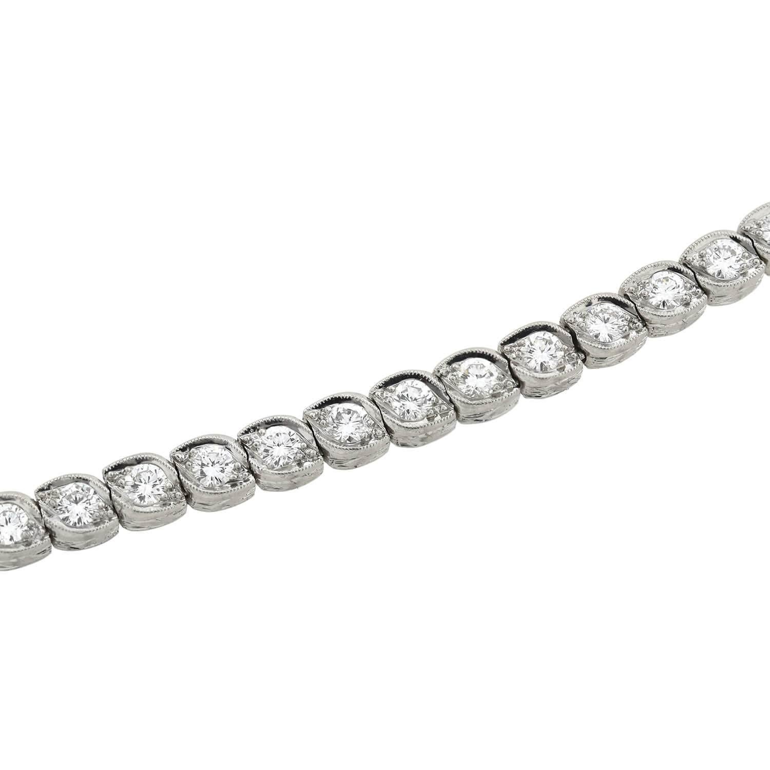 Women's J.E. Caldwell Late Art Deco 4.00 Total Carat Diamond Line Bracelet