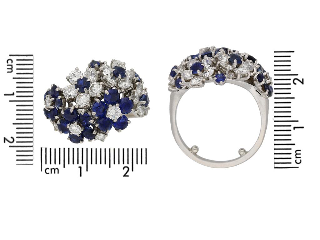 vintage sapphire flower ring