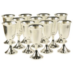 J.E. Caldwell Set of 12 Silver Wine Water Goblets Sterling Hollowware