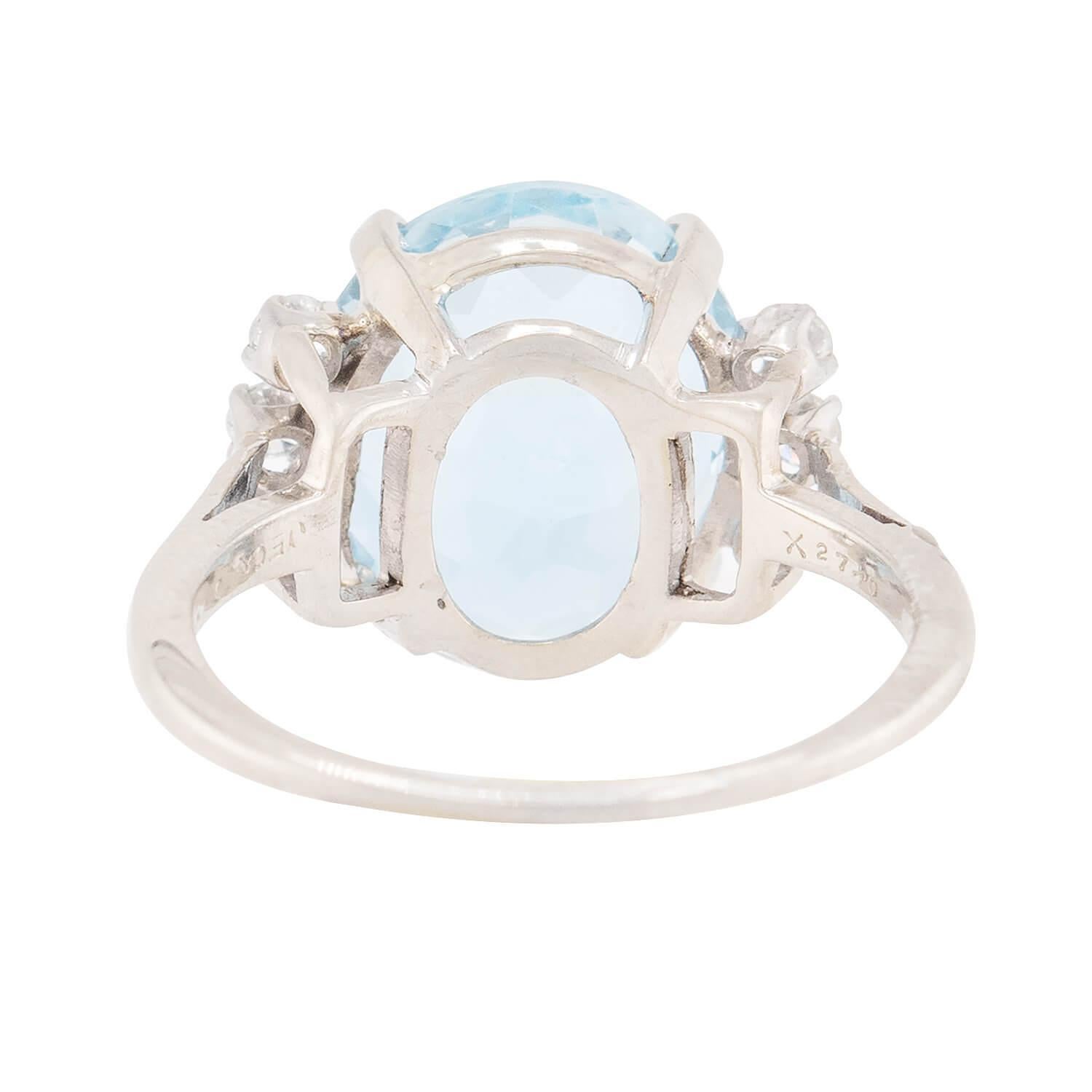 J.E. CALDWELL Anillo Vintage 14k Aqua y Diamante 10ct en Bueno estado para la venta en Narberth, PA