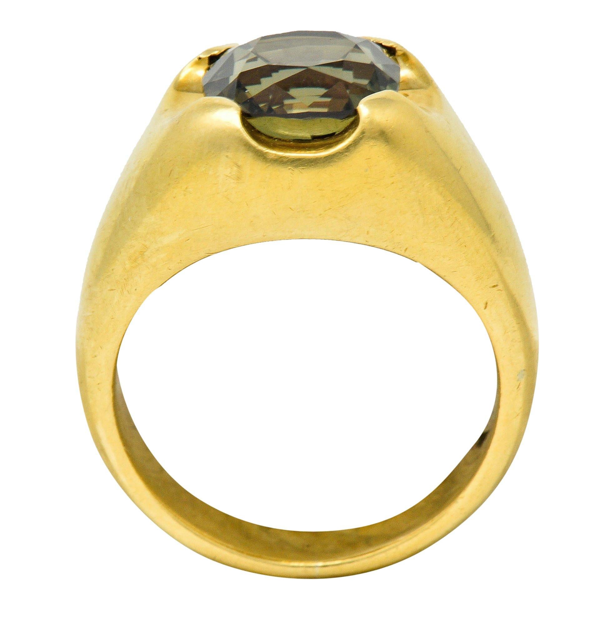 J.E. Caldwell Vintage 6.20 CTW Alexandrite 18 Karat Gold Men's Unisex Ring 6