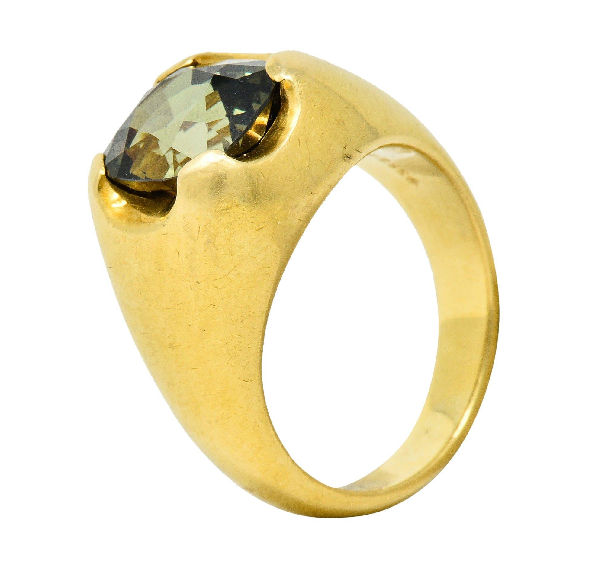 J.E. Caldwell Vintage 6.20 CTW Alexandrite 18 Karat Gold Men's Unisex Ring 7