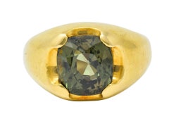 J.E. Caldwell Vintage 6.20 CTW Alexandrite 18 Karat Gold Men's Unisex Ring