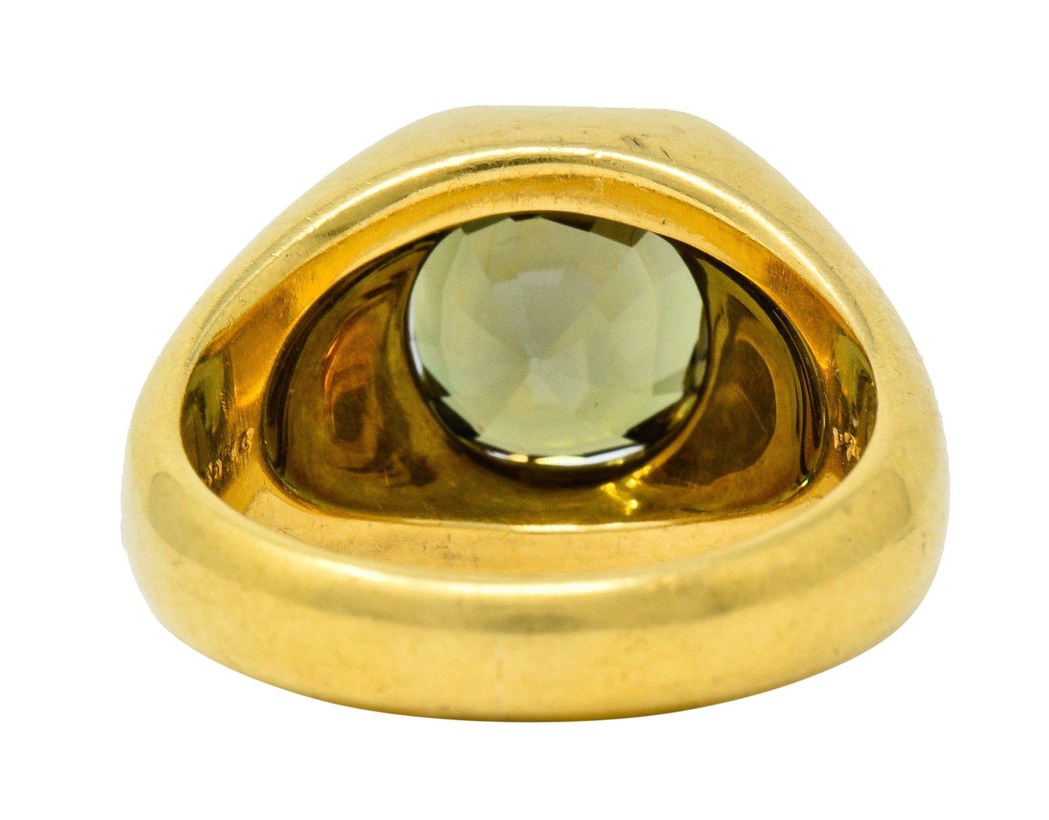 J.E. Caldwell Vintage 6.20 CTW Alexandrite 18 Karat Gold Men's Unisex Ring In Excellent Condition In Philadelphia, PA