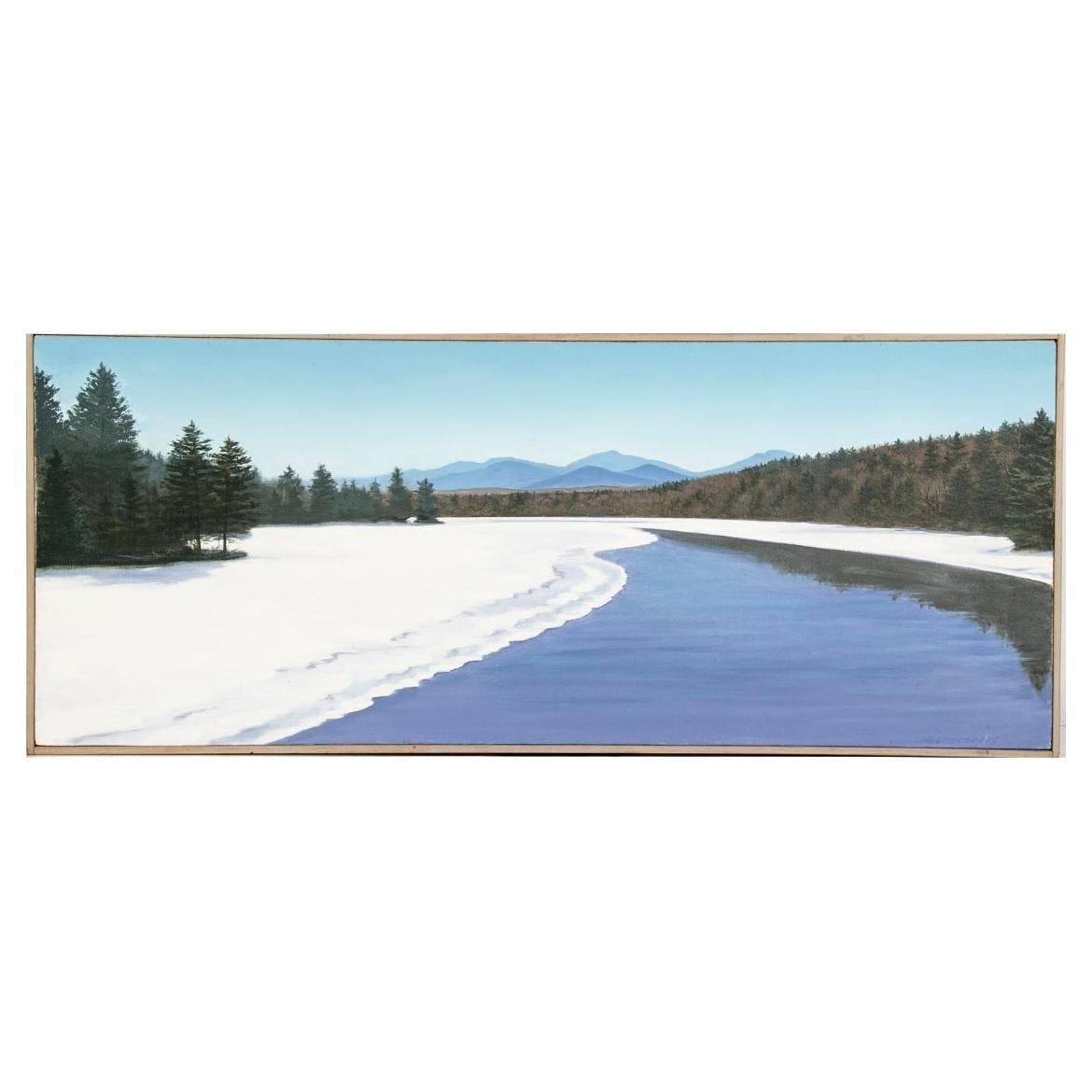 J.E. Simmons, Contemporary Oil on Canvas, "January Thaw" For Sale