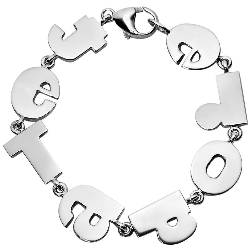 "Je T'Adore" Sterling Silver Bracelet