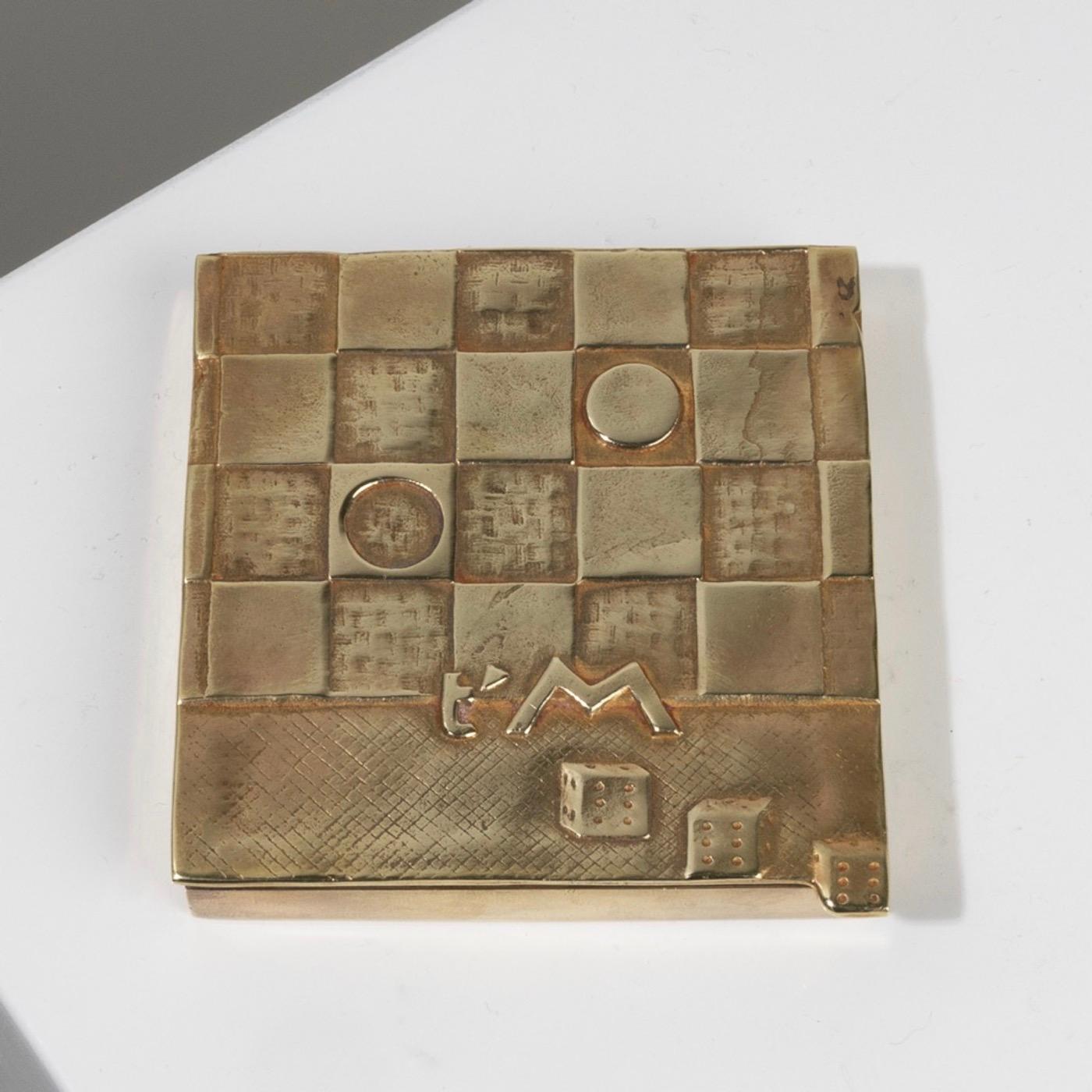 20th Century Je t’aime Beaucoup by Line Vautrin, Gilt Bronze Compact