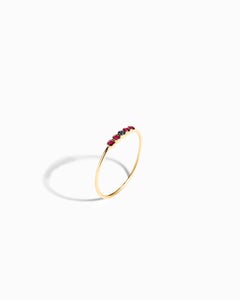 Je t'aime temps L'Hypernova Five Stone Ring in 18k Gold by Moncomble Paris