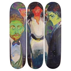 Jealousy by Edvard Munch Skateboard Deck Triptych