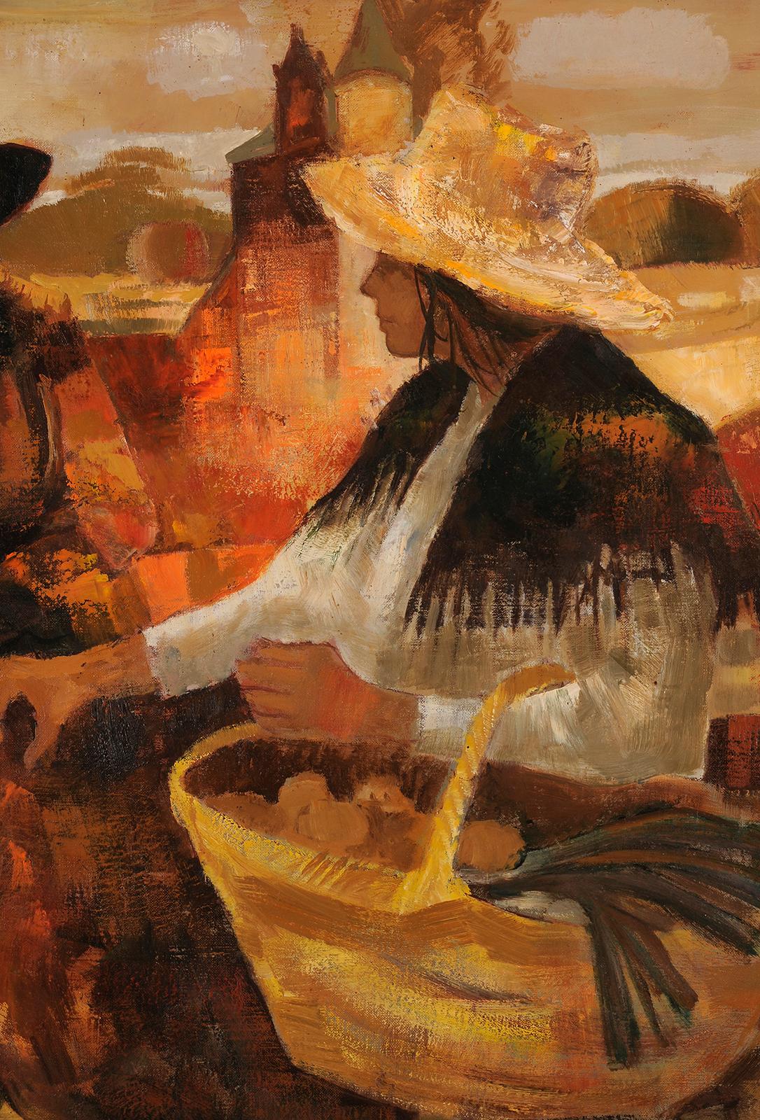 Mercado en Dordoña - Perigord - Painting Cubista de Jean Abadie